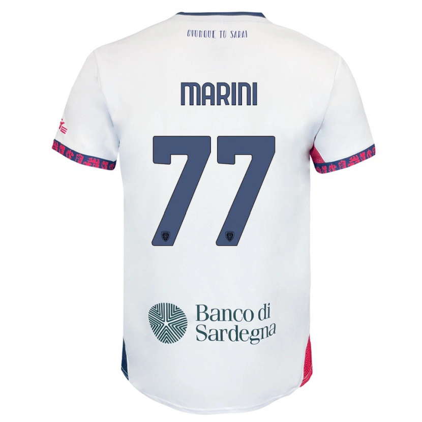 Danxen Homem Camisola Matteo Marini #77 Branco Marinho Vermelho Alternativa 2025/26 Camisa