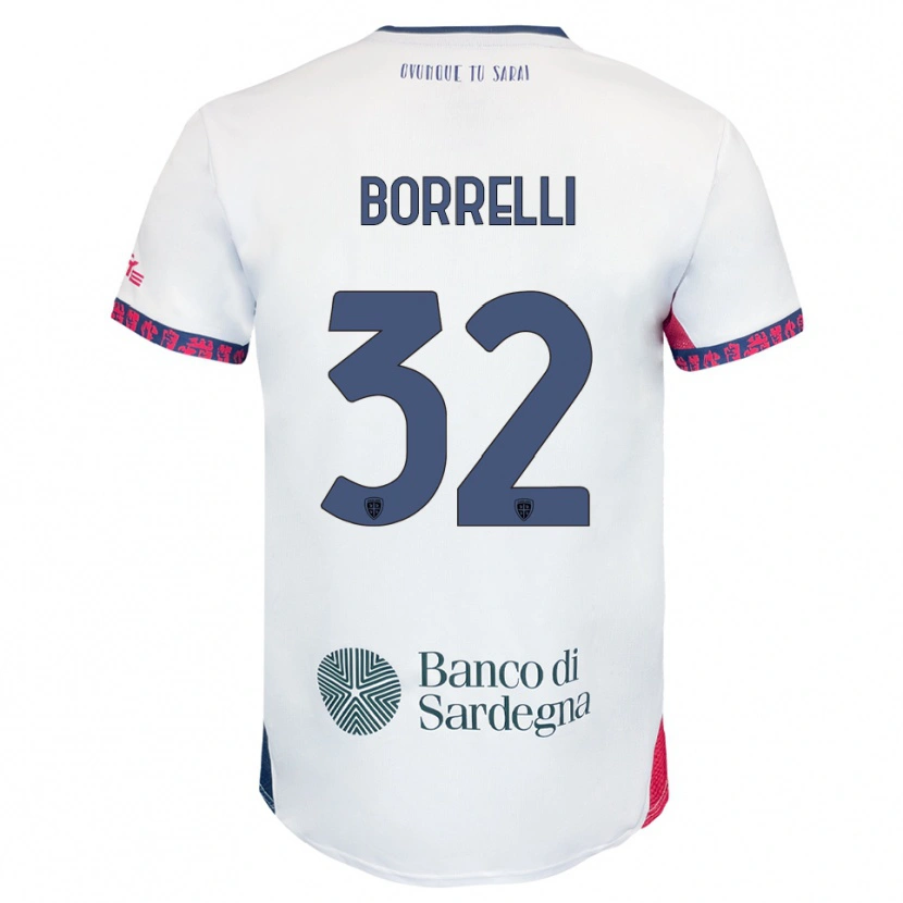 Danxen Homem Camisola Gennaro Borrelli #32 Branco Marinho Vermelho Alternativa 2025/26 Camisa