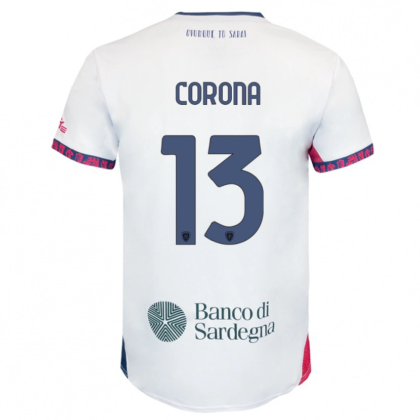 Danxen Homem Camisola Claudio Corona #13 Branco Marinho Vermelho Alternativa 2025/26 Camisa