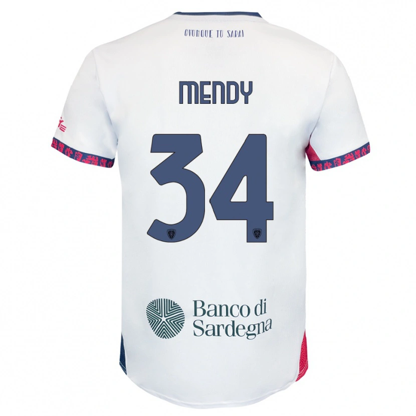 Danxen Homem Camisola Paul Mendy #34 Branco Marinho Vermelho Alternativa 2025/26 Camisa