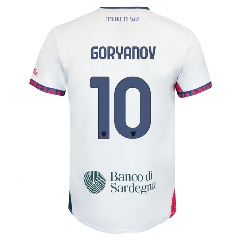 Danxen Homem Camisola Kristiyan Goryanov #10 Branco Marinho Vermelho Alternativa 2025/26 Camisa