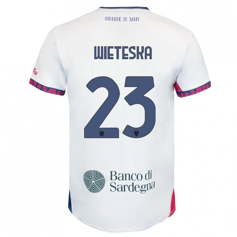 Danxen Homem Camisola Mateusz Wieteska #23 Branco Marinho Vermelho Alternativa 2025/26 Camisa