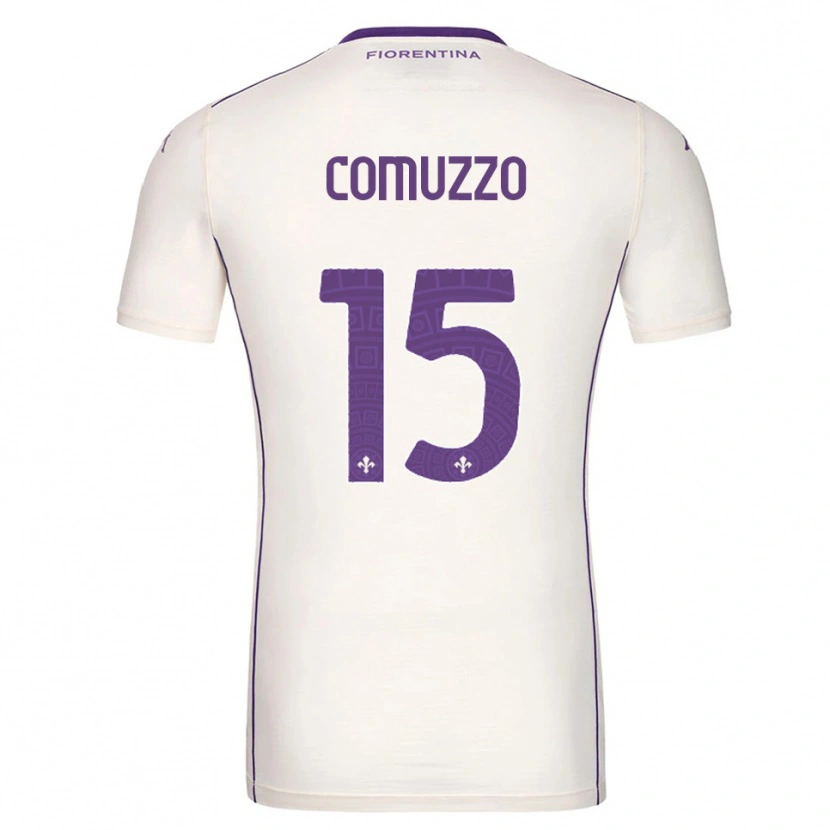 Danxen Homem Camisola Pietro Comuzzo #15 Branco Roxo Vermelho Alternativa 2025/26 Camisa