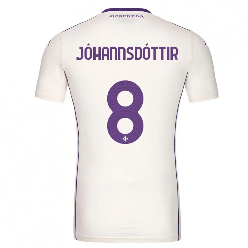 Danxen Homem Camisola Alexandra Jóhannsdóttir #8 Branco Roxo Vermelho Alternativa 2025/26 Camisa