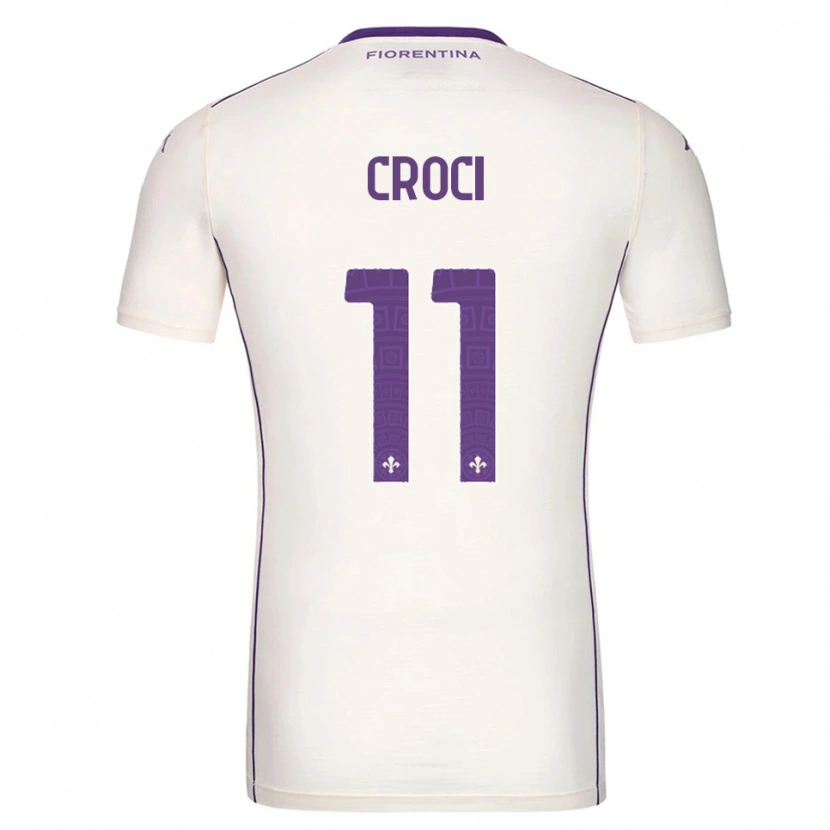 Danxen Homem Camisola Federico Croci #11 Branco Roxo Vermelho Alternativa 2025/26 Camisa