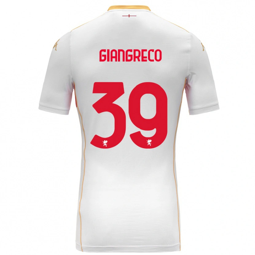 Danxen Homem Camisola Nicolò Giangreco #39 Branco Vermelho Alternativa 2025/26 Camisa
