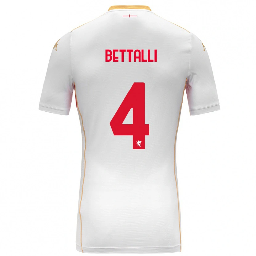 Danxen Homem Camisola Giorgia Bettalli #4 Branco Vermelho Alternativa 2025/26 Camisa