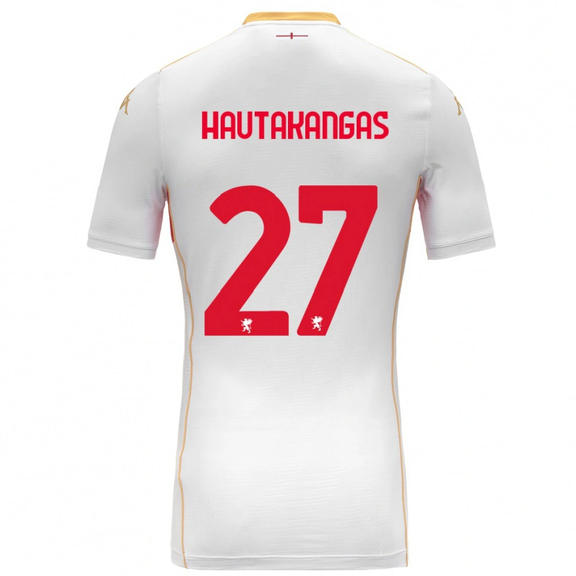 Danxen Homem Camisola Pietu Hautakangas #27 Branco Vermelho Alternativa 2025/26 Camisa