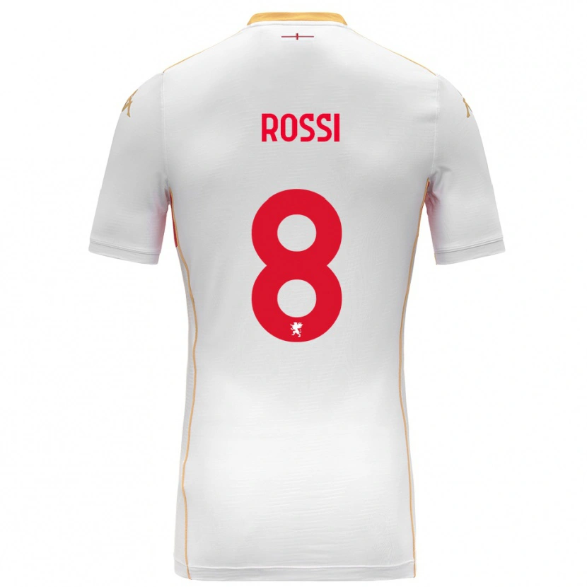 Danxen Homem Camisola Gianluca Rossi #8 Branco Vermelho Alternativa 2025/26 Camisa