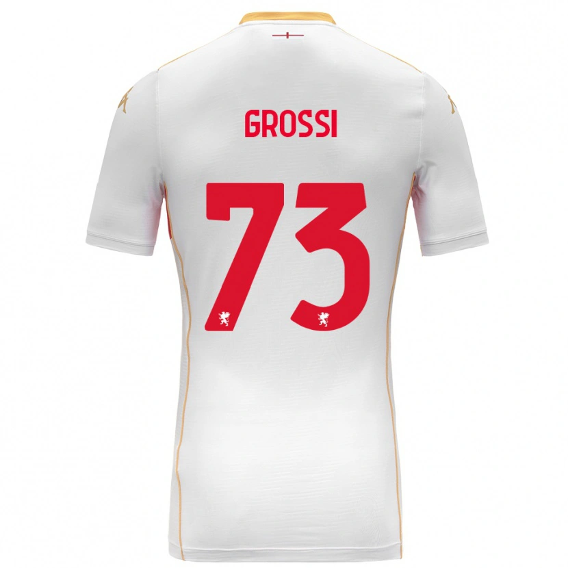 Danxen Homem Camisola Jacopo Grossi #73 Branco Vermelho Alternativa 2025/26 Camisa