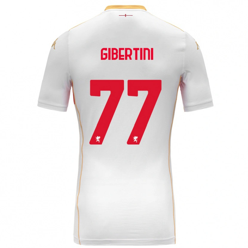 Danxen Homem Camisola Matteo Gibertini #77 Branco Vermelho Alternativa 2025/26 Camisa