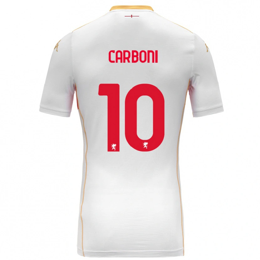 Danxen Homem Camisola Valentín Carboni #10 Branco Vermelho Alternativa 2025/26 Camisa