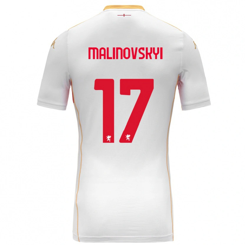 Danxen Homem Camisola Ruslan Malinovskyi #17 Branco Vermelho Alternativa 2025/26 Camisa