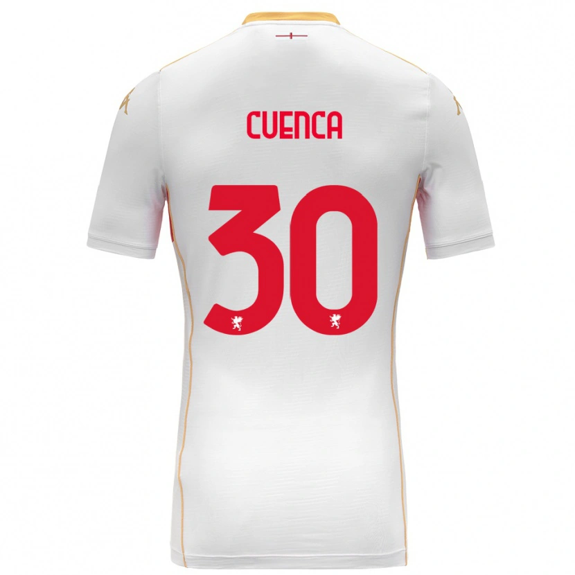 Danxen Homem Camisola Hugo Cuenca #30 Branco Vermelho Alternativa 2025/26 Camisa
