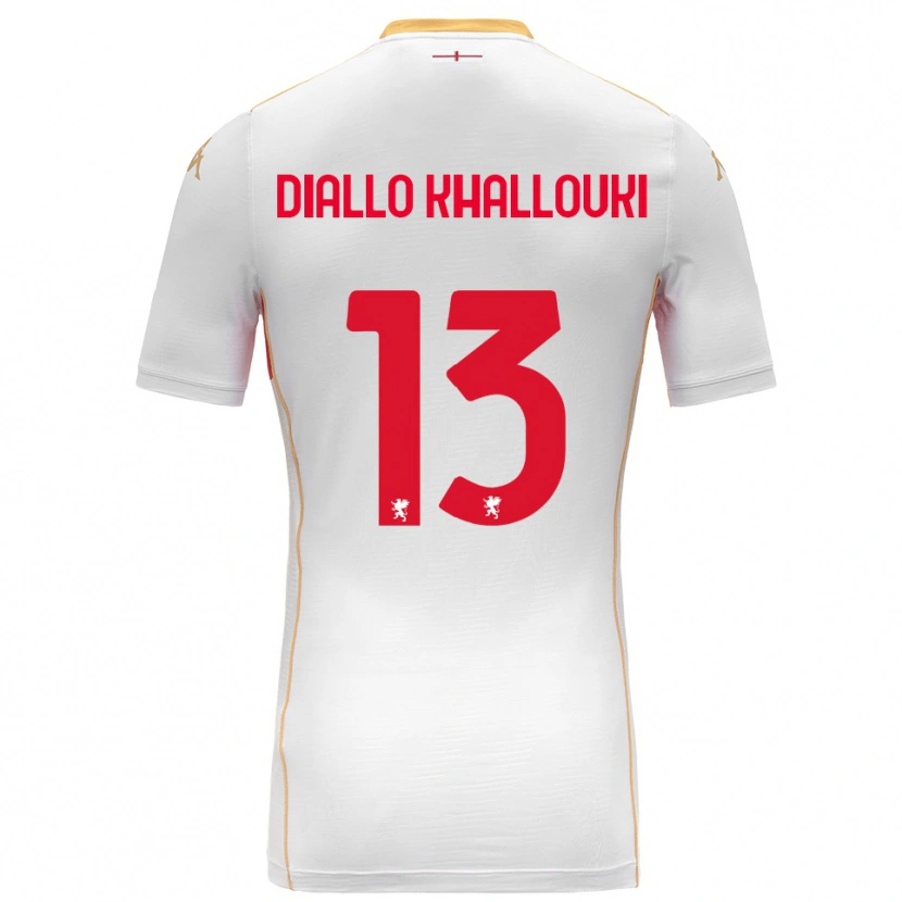 Danxen Homem Camisola Siaka Diallo Khallouki #13 Branco Vermelho Alternativa 2025/26 Camisa