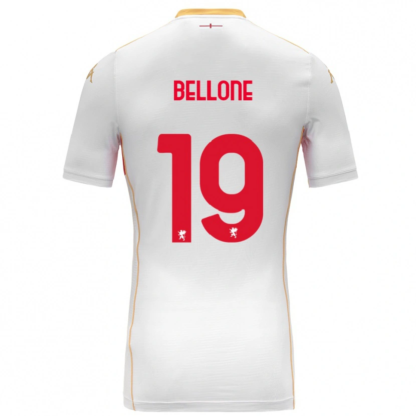 Danxen Homem Camisola Francesco Bellone #19 Branco Vermelho Alternativa 2025/26 Camisa