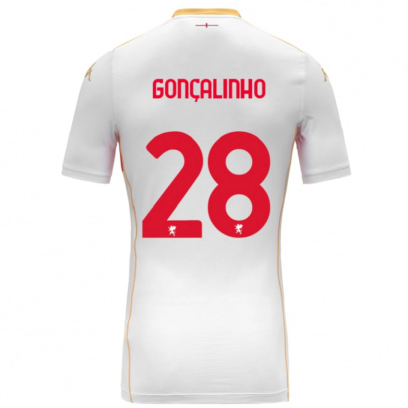 Danxen Homem Camisola João Gonçalinho #28 Branco Vermelho Alternativa 2025/26 Camisa