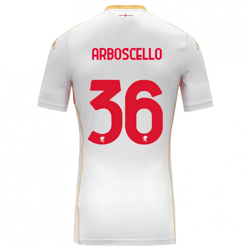 Danxen Homem Camisola Riccardo Arboscello #36 Branco Vermelho Alternativa 2025/26 Camisa
