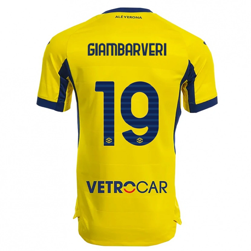 Danxen Homem Camisola Mattia Giambarveri #19 Amarelo Marinho Alternativa 2025/26 Camisa
