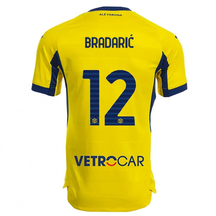 Danxen Homem Camisola Domagoj Bradarić #12 Amarelo Marinho Alternativa 2025/26 Camisa