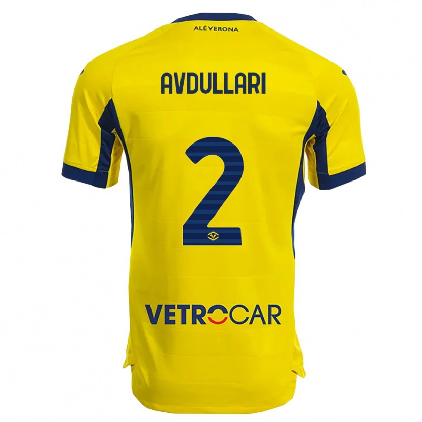 Danxen Homem Camisola Davide Avdullari #2 Amarelo Marinho Alternativa 2025/26 Camisa