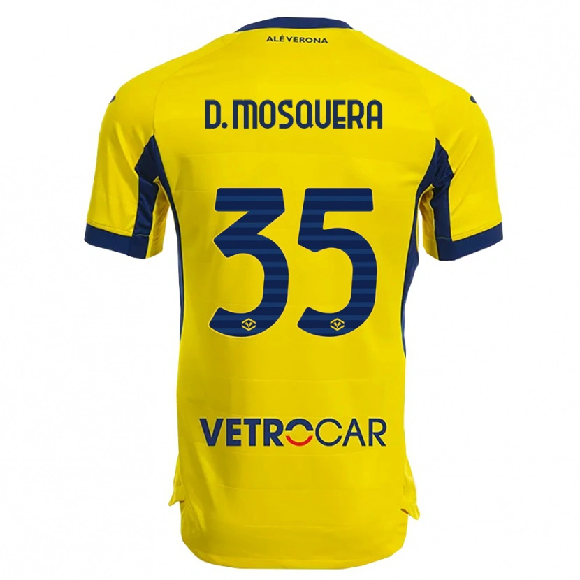 Danxen Homem Camisola Daniel Mosquera #35 Amarelo Marinho Alternativa 2025/26 Camisa
