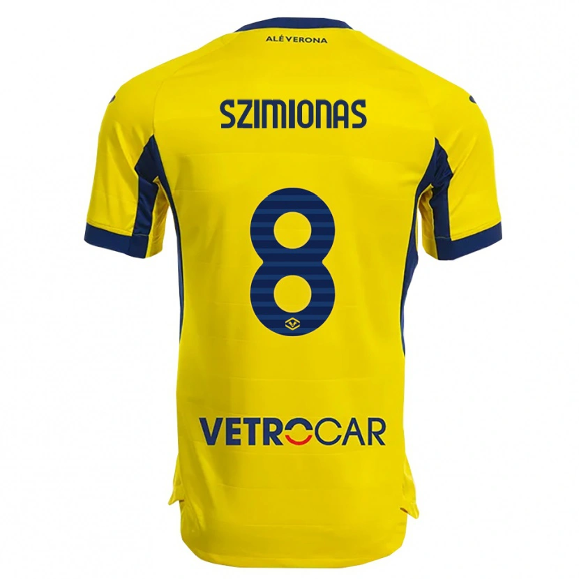 Danxen Homem Camisola Luca Szimionaș #8 Amarelo Marinho Alternativa 2025/26 Camisa