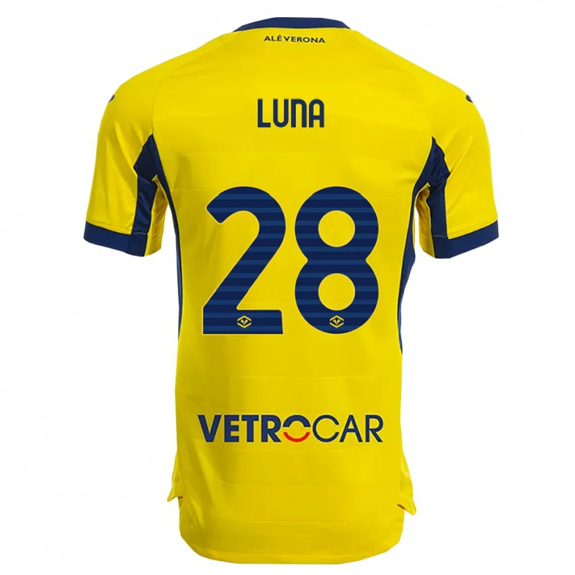 Danxen Homem Camisola Agustín Luna #28 Amarelo Marinho Alternativa 2025/26 Camisa