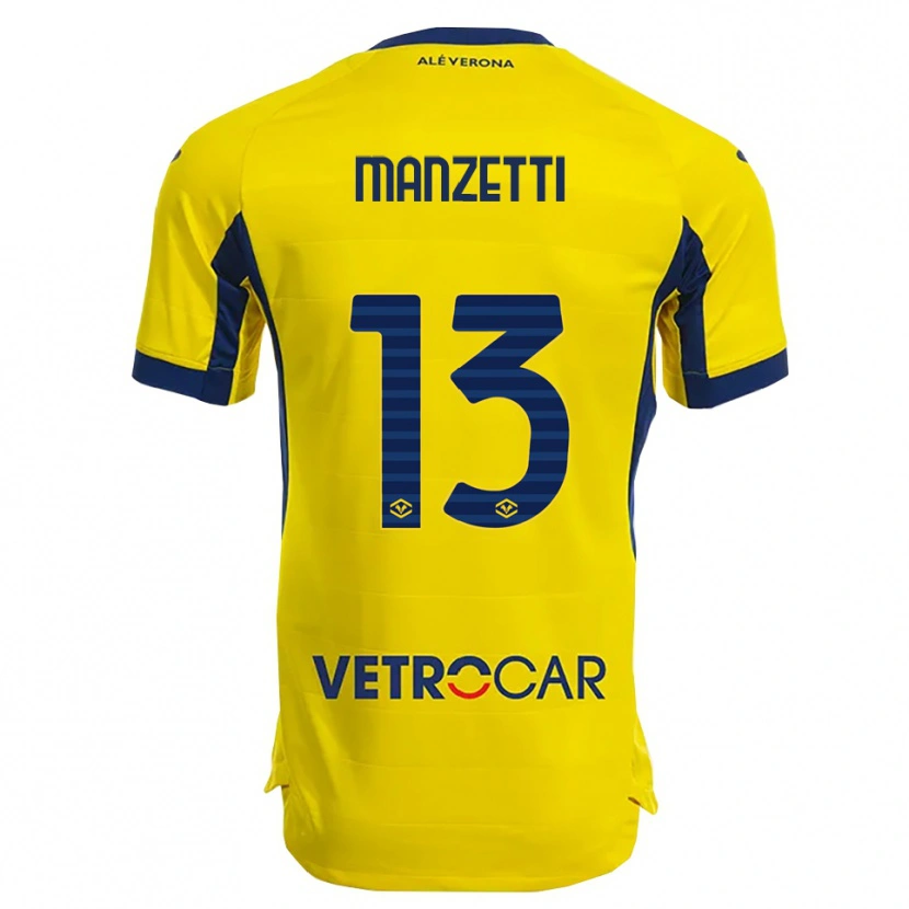Danxen Homem Camisola Aurora Manzetti #13 Amarelo Marinho Alternativa 2025/26 Camisa