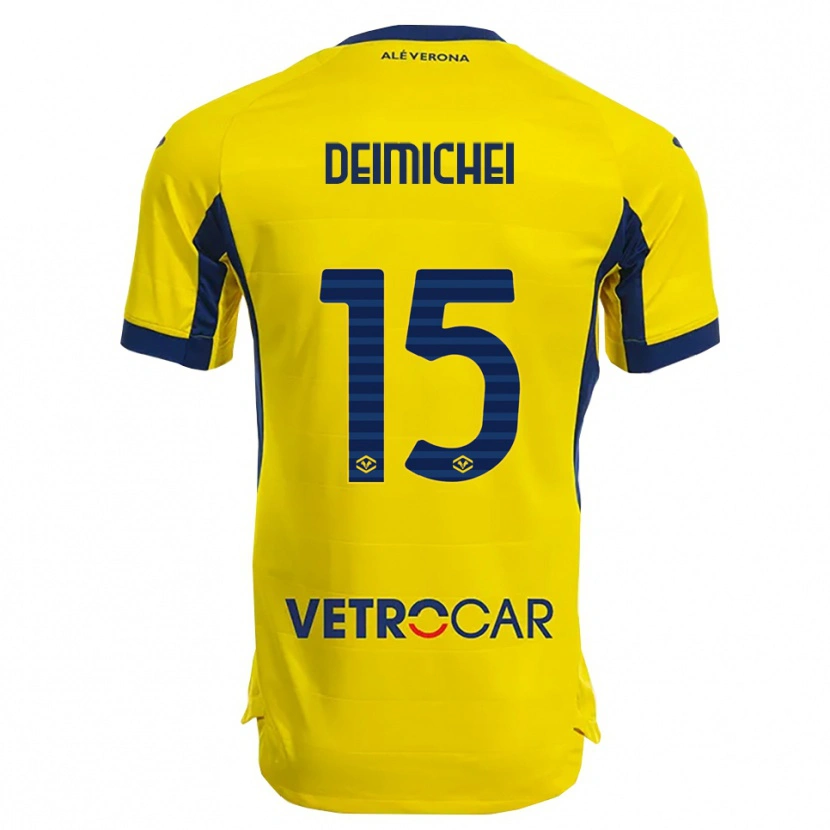Danxen Homem Camisola Raffaele Deimichei #15 Amarelo Marinho Alternativa 2025/26 Camisa