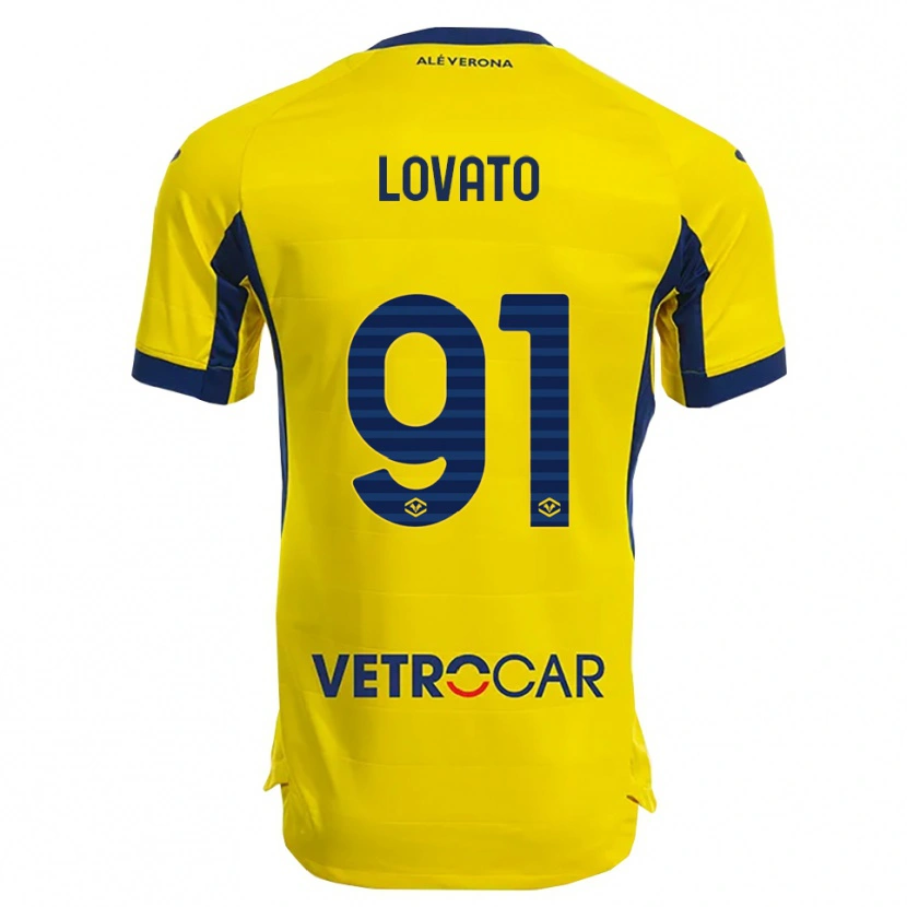 Danxen Homem Camisola Enrico Lovato #91 Amarelo Marinho Alternativa 2025/26 Camisa