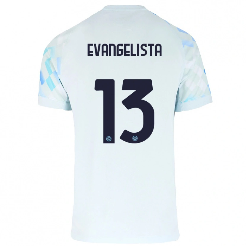 Danxen Homem Camisola Edoardo Evangelista #13 Branco Azul Alternativa 2025/26 Camisa