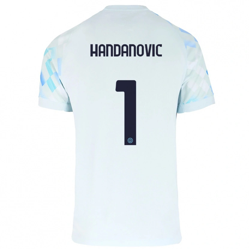 Danxen Homem Camisola Samir Handanovic #1 Branco Azul Alternativa 2025/26 Camisa