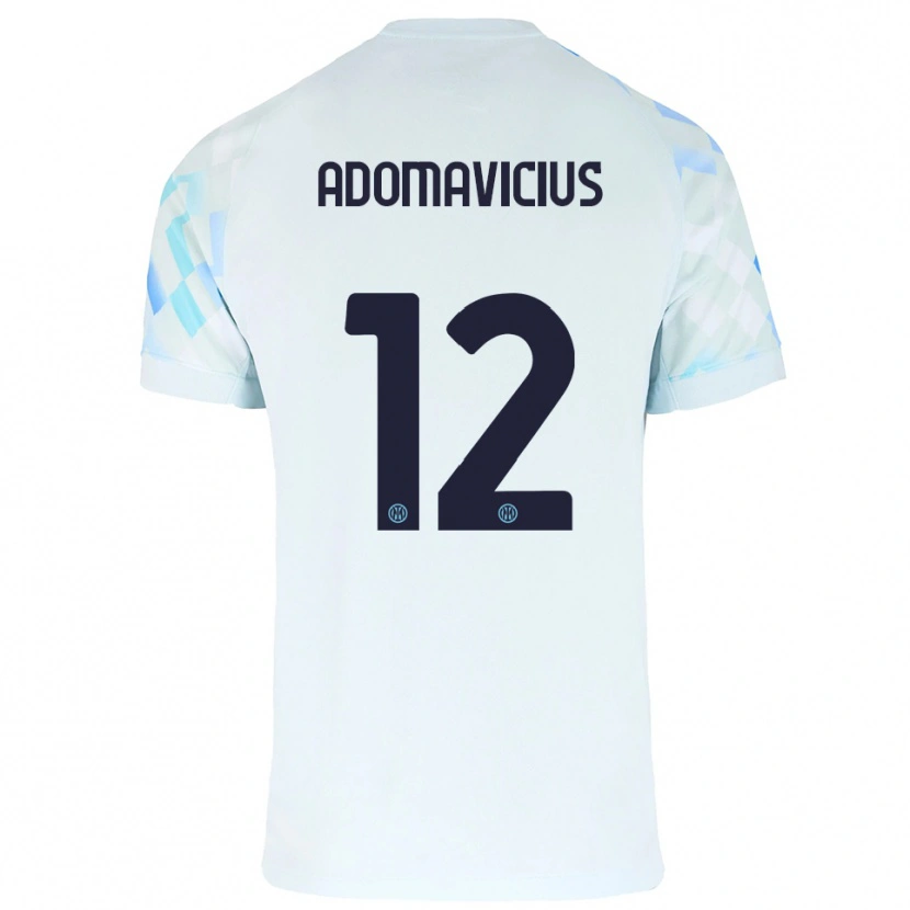 Danxen Homem Camisola Henrikas Adomavicius #12 Branco Azul Alternativa 2025/26 Camisa
