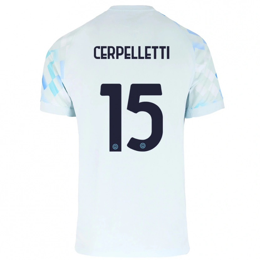 Danxen Homem Camisola Filippo Cerpelletti #15 Branco Azul Alternativa 2025/26 Camisa
