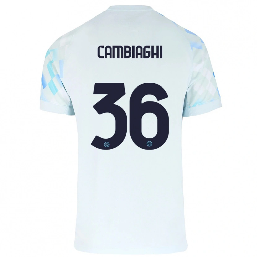 Danxen Homem Camisola Michela Cambiaghi #36 Branco Azul Alternativa 2025/26 Camisa
