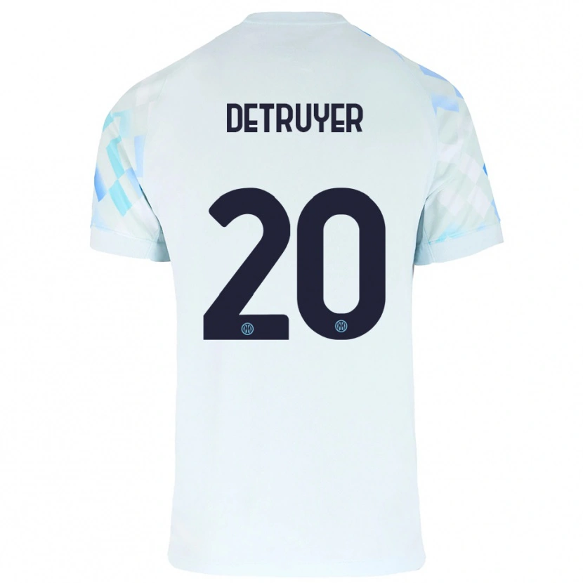 Danxen Homem Camisola Marie Detruyer #20 Branco Azul Alternativa 2025/26 Camisa