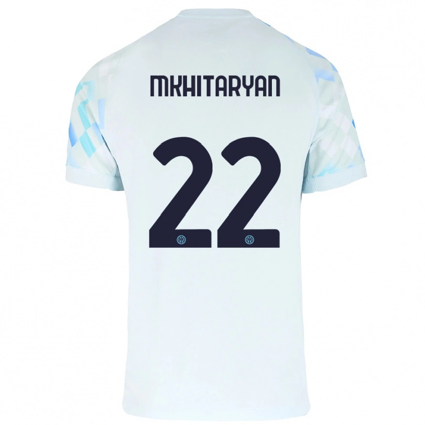 Danxen Homem Camisola Henrikh Mkhitaryan #22 Branco Azul Alternativa 2025/26 Camisa