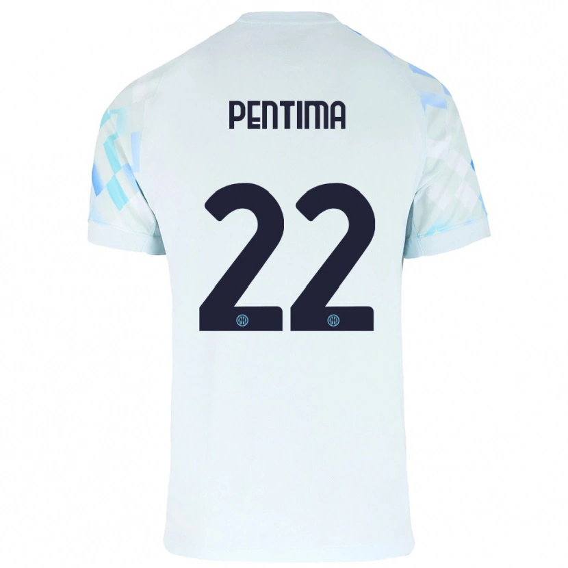 Danxen Homem Camisola Alessandro Pentima #22 Branco Azul Alternativa 2025/26 Camisa