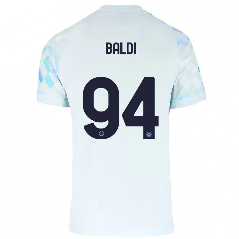 Danxen Homem Camisola Rachele Baldi #94 Branco Azul Alternativa 2025/26 Camisa
