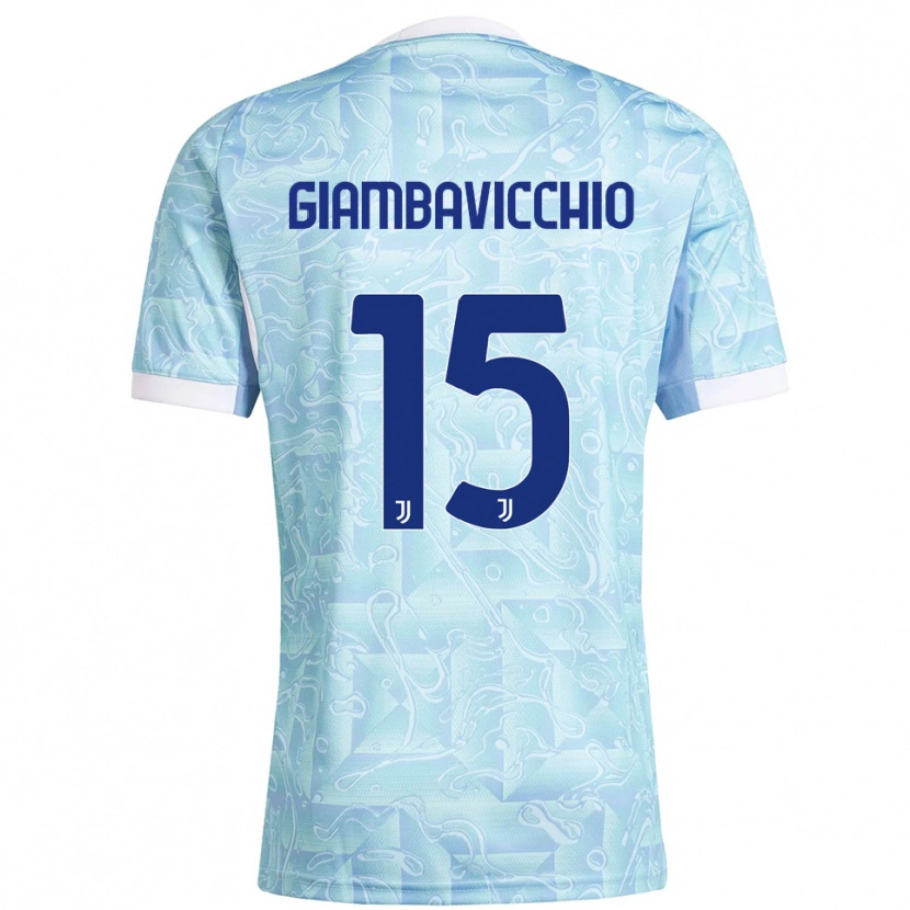 Danxen Homem Camisola Franco Giambavicchio #15 Azul Celeste Amarelo Alternativa 2025/26 Camisa