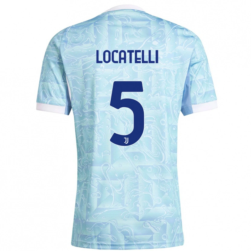 Danxen Homem Camisola Manuel Locatelli #5 Azul Celeste Amarelo Alternativa 2025/26 Camisa