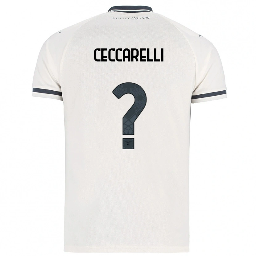 Danxen Homem Camisola Alessandro Ceccarelli #0 Branco Marinho Alternativa 2025/26 Camisa
