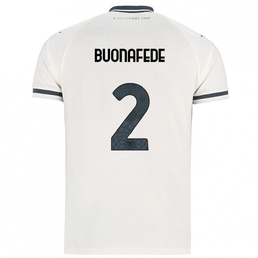 Danxen Homem Camisola Tommaso Buonafede #2 Branco Marinho Alternativa 2025/26 Camisa