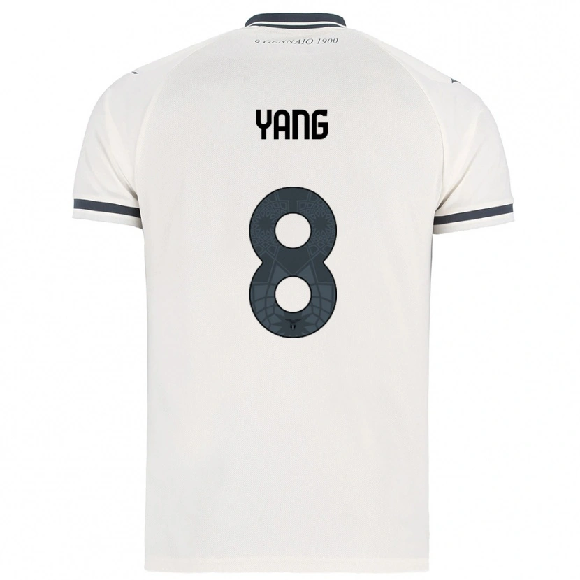 Danxen Homem Camisola Lina Yang #8 Branco Marinho Alternativa 2025/26 Camisa