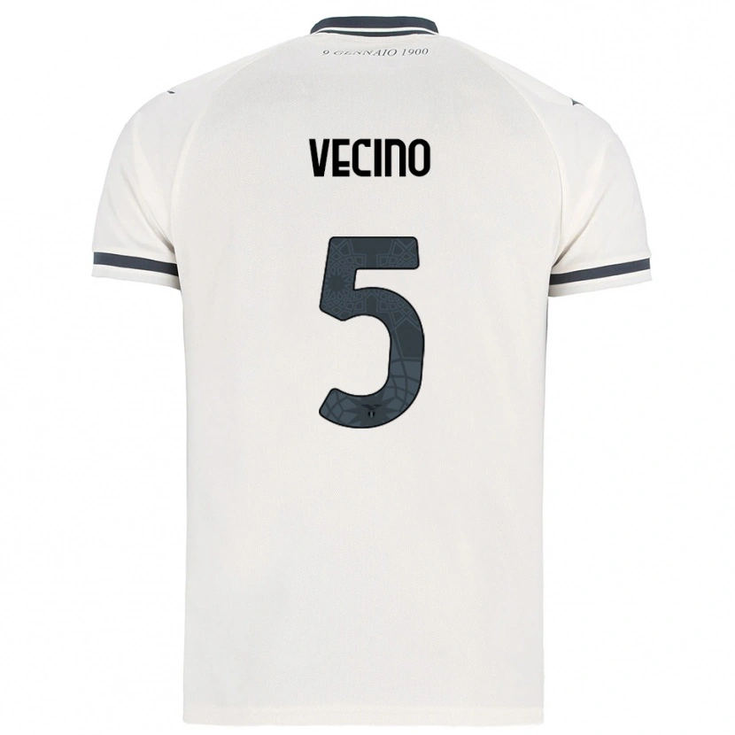 Danxen Homem Camisola Matías Vecino #5 Branco Marinho Alternativa 2025/26 Camisa