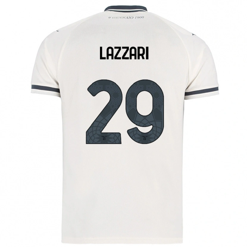 Danxen Homem Camisola Manuel Lazzari #29 Branco Marinho Alternativa 2025/26 Camisa