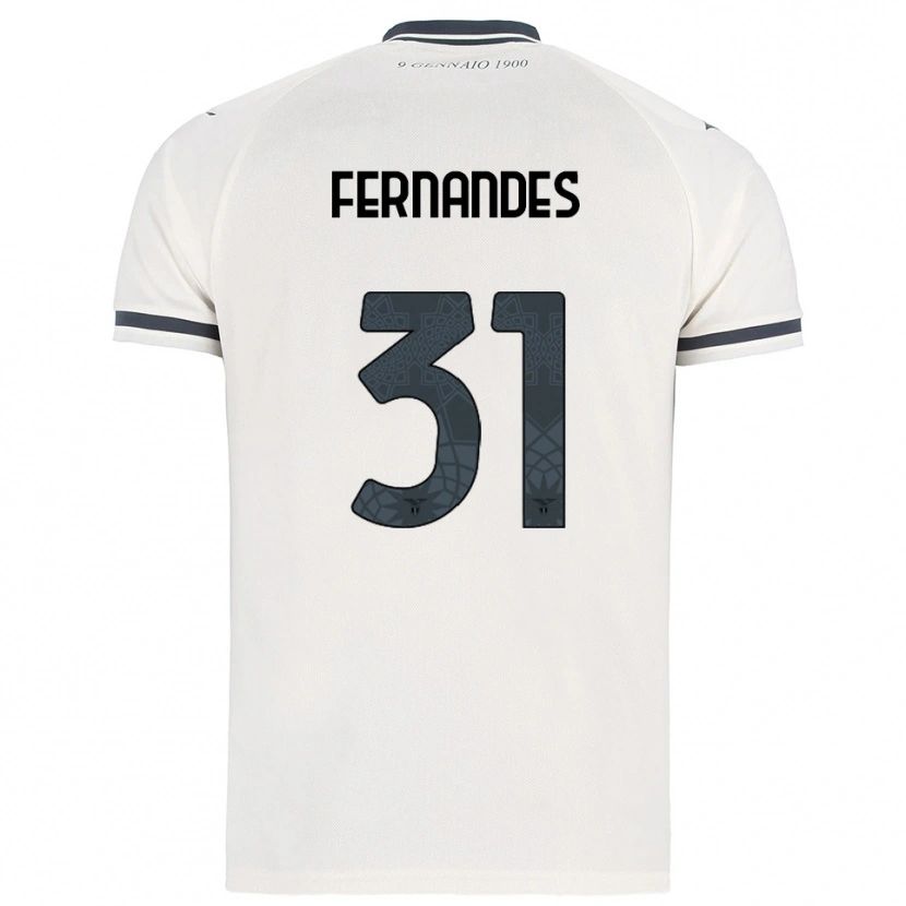 Danxen Homem Camisola Saná Fernandes #31 Branco Marinho Alternativa 2025/26 Camisa
