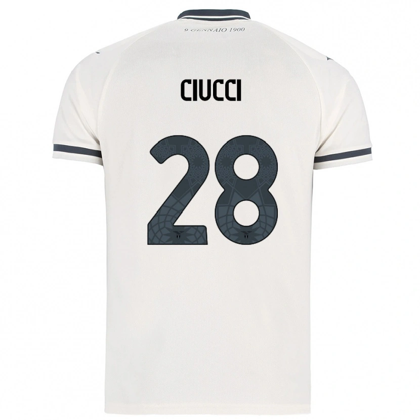 Danxen Homem Camisola Federico Ciucci #28 Branco Marinho Alternativa 2025/26 Camisa