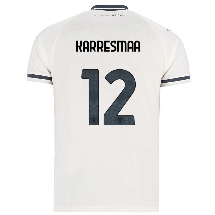 Danxen Homem Camisola Kerttu Karresmaa #12 Branco Marinho Alternativa 2025/26 Camisa